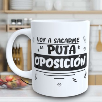 Taza de Cerámica Personalizada con Texto "VOY A SACARME...