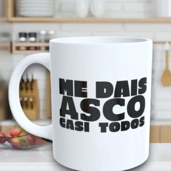 Taza de Cerámica Personalizada con Texto "ME DAIS ASCO...