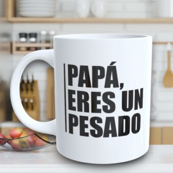 Taza de Cerámica Personalizada con Texto "PAPÁ, ERES UN...