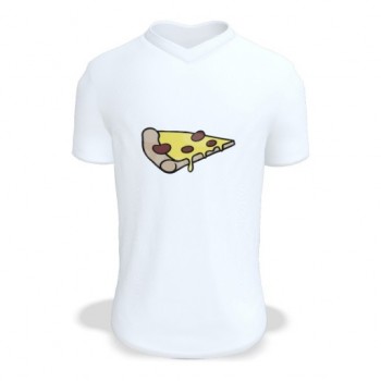 Camiseta Blanca Personalizada "Trozo de Pizza"