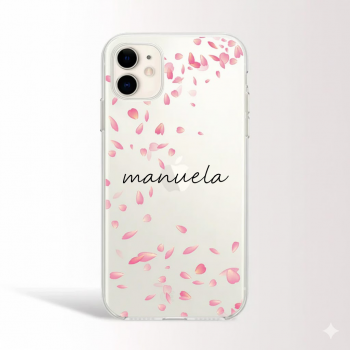 Funda de gel Personalizada estilo pétalos para iPhone con...