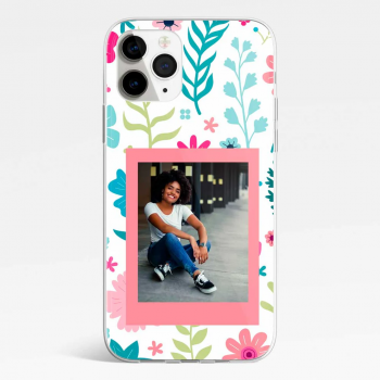 Funda de gel personalizada estilo flores con foto