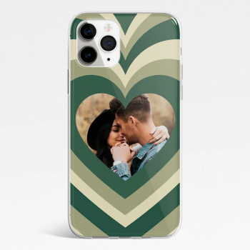 Funda de gel personalizada estilo corazón verde