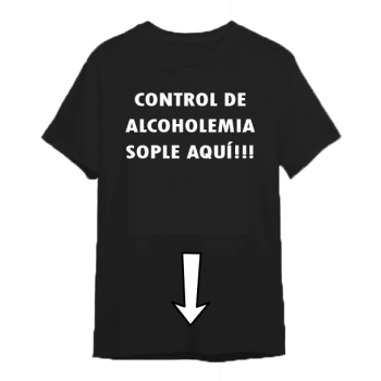 Camiseta Negra Personalizada " Control de alcoholemia...