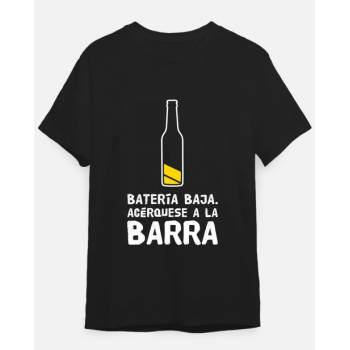 Camiseta Negra Personalizada "Batería baja, acérquese a...