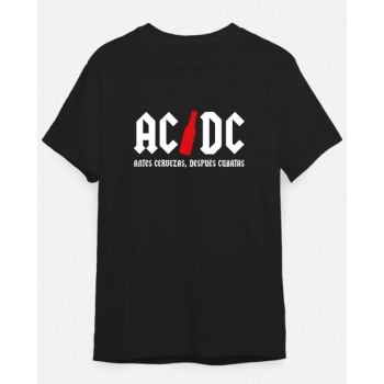 Camiseta Negra Personalizada "ACDC Antes cerveza, después...