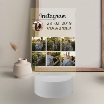 Lámpara con Base LED Personalizada "PERFIL INSTAGRAM"