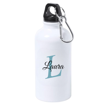 Botella de Aluminio 400ml Personalizada con Inicial y Nombre