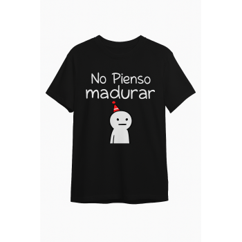 Camiseta Negra Personalizada "No pienso madurar"