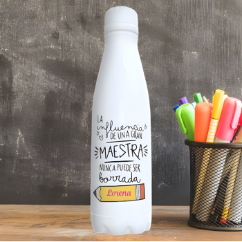 Botella Personaliza "La Influencia de una maestra..." con...