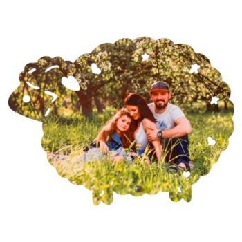 Marco Madera Forma de Oveja de 27x20 Personalizado con Foto