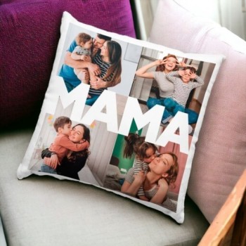 Cojín de 40x40 con Relleno Personalizado MAMA con Fotos