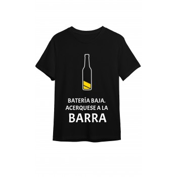 Camiseta Negra Personalizada "Batería baja, acérquese a...