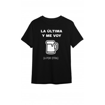 Camiseta Negra Personalizada "La última y me voy (a por...