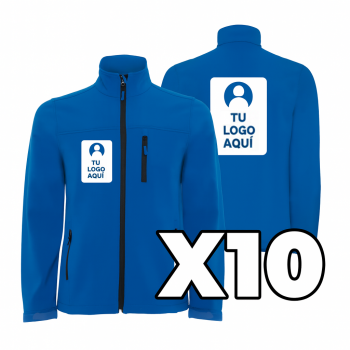 LOTE 10 CHAQUETAS SHOFTSELL PERSONALIZADAS