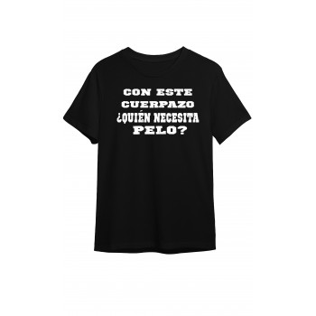 Camiseta Negra Personalizada "Con este cuerpo quien...