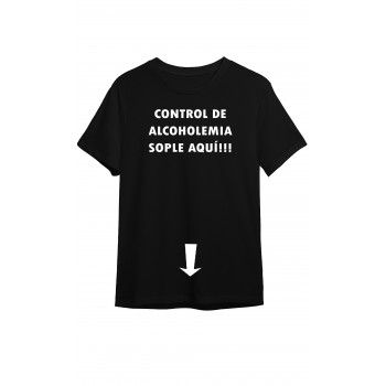 Camiseta Negra Personalizada " Control de alcoholemia...