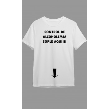 Camiseta Blanca Personalizada " Control de alcoholemia...